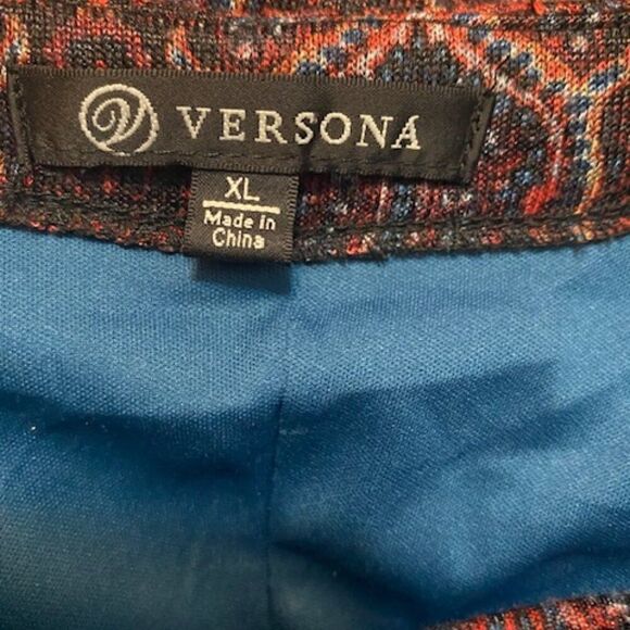 Versona Red/Blue Aztec Pattern V-neck 1/4 tie dress, size XL - Picture 5 of 5